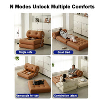 Lazy Sofa Foldable Single Sofa Simple Sofa Chair Reclining Leather Dofa