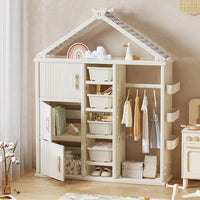 Toy Storage Cabinet with Toy Box Clothes Storage