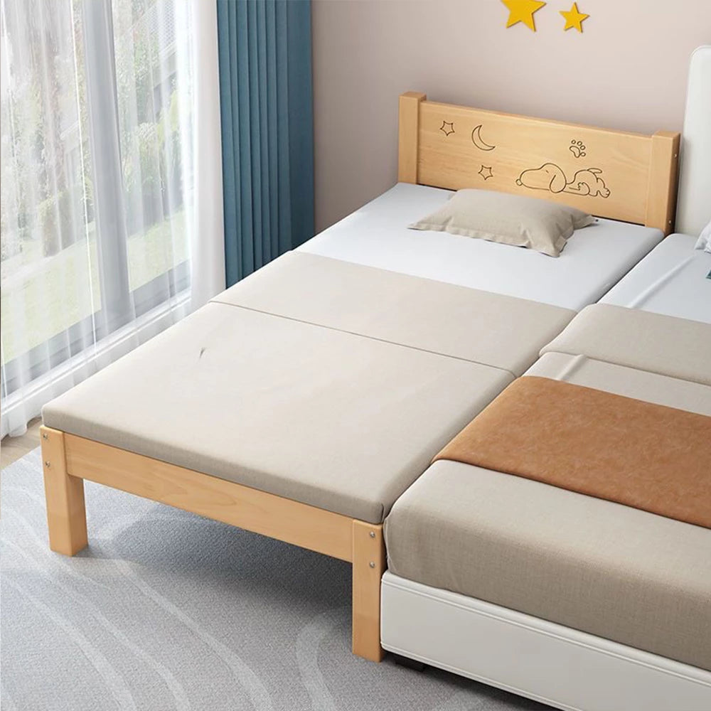 4-in-1 Bedside Sleeper Toddlerbed in Solid Wood Crib Set with Matter