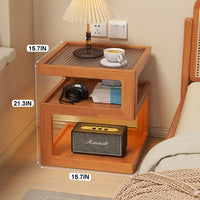 Creative Wood Nightstand Bedroom Walnut Bedside Table Narrow Bedside Cabinet