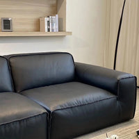 Black Couch 3/4 Seater Leather Couch