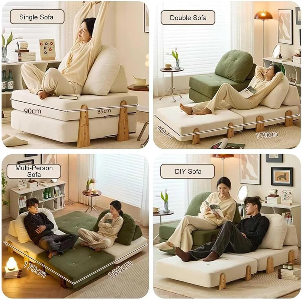 Folding Sofa Bed Convertiblelazy Sofa, Lazy Sofa Folding Couch Bed Single Sofa Chair For Bedroom, Compact Living Spaces, Apartment, Dorm