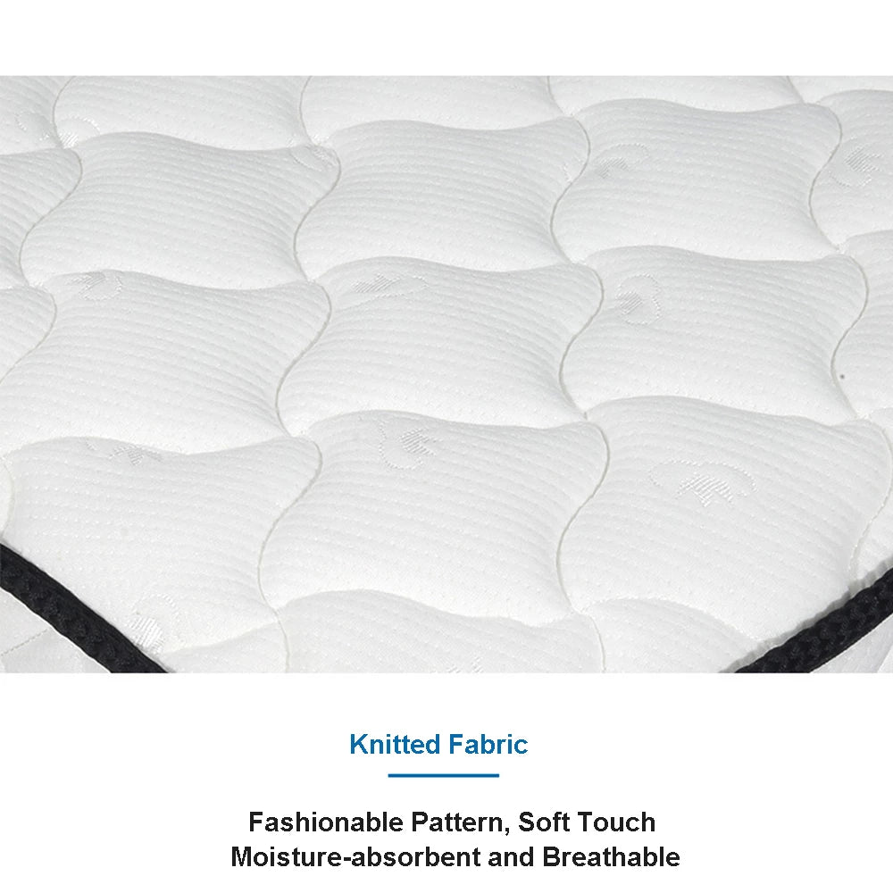 13.4 Inch White Full Size Mattress, Memory Foam Individually Pocket Coils, Medium Firm Full Mattresses