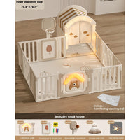 Baby Playpen with Mat Home Toddler Play Yard and Light