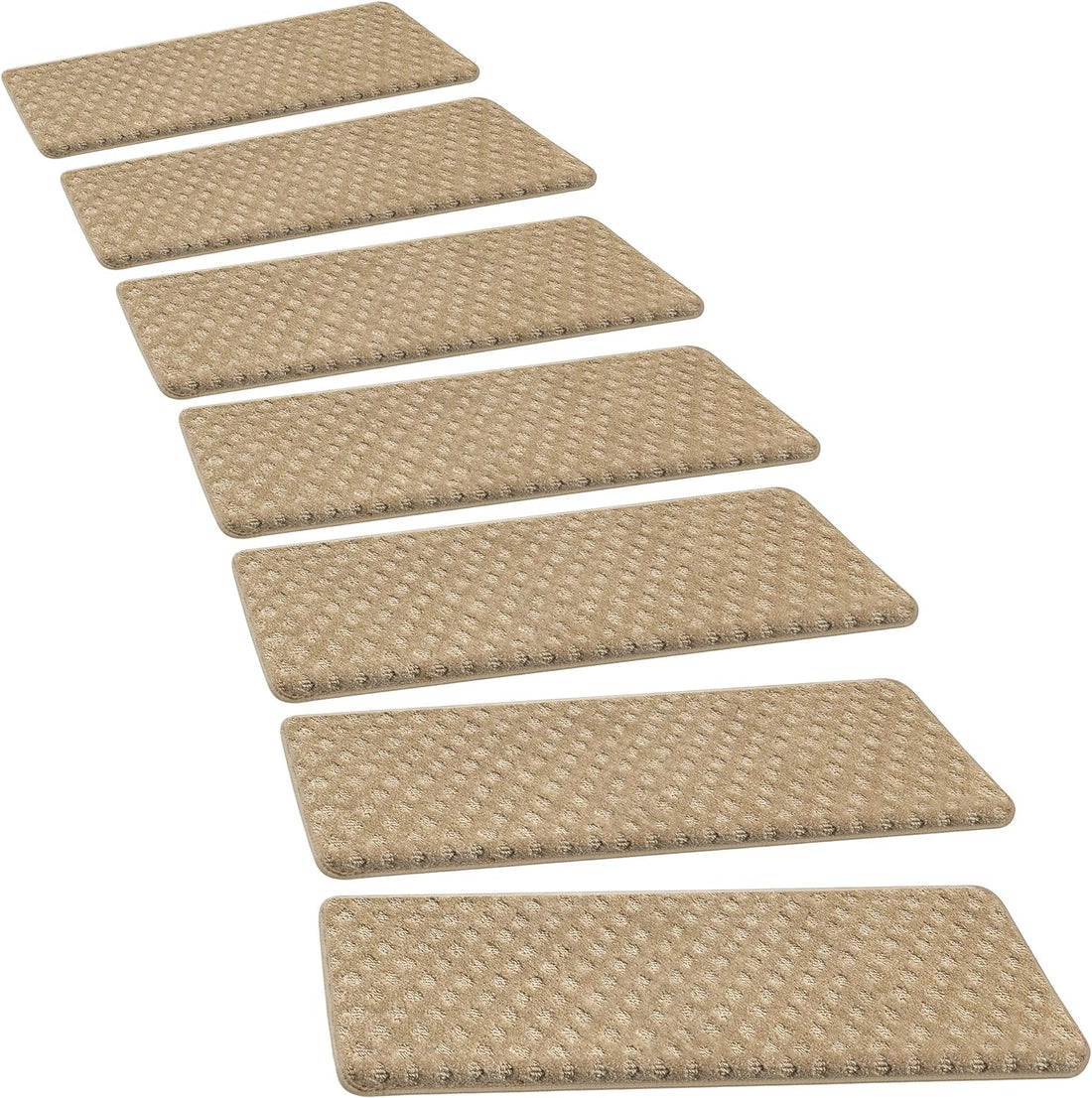 Bullnose Carpet Stair Treads | Tape Free Non-Slip(Set of 14,7,2) Multiple Colour