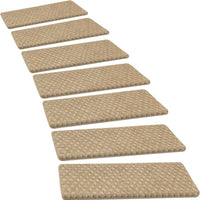 Bullnose Carpet Stair Treads | Tape Free Non-Slip(Set of 14,7,2) Multiple Colour