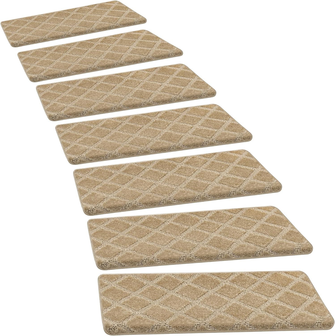 Bullnose Carpet Stair Treads | Tape Free Non-Slip(Set of 14,7,2) Multiple Colour