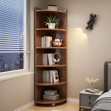 Corner Bookshelf Shelf Corner Shelves Corner Display Rack 6-Tier Corner Shelf Wood Floor Corner Stand Bookcase With Storage Corner Rack Corner Bookshelf Bookcase