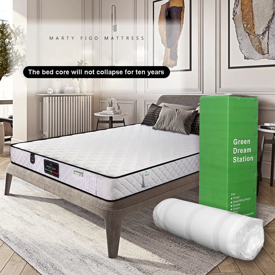 13.4 Inch White Full Size Mattress, Memory Foam Individually Pocket Coils, Medium Firm Full Mattresses