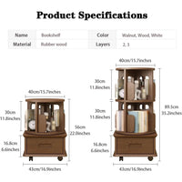 Bookshelf Book Shelves for Office Small Bedroom Bedside Table, Movable and Rotatable Bookcase, Book Storage Rack, Decorative Ornaments