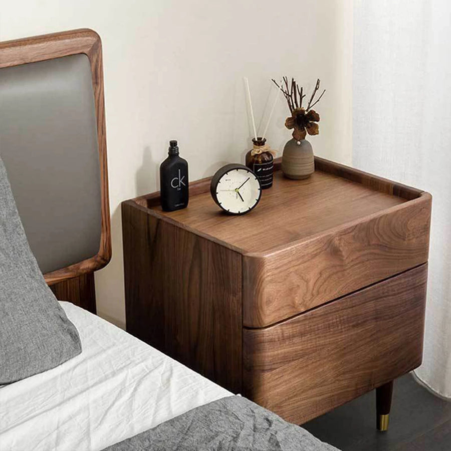 Large Storage Space Nightstand Bedroom Nightstand Cabinet of Drawers Furniture Bedroom Nightstand Black Walnut