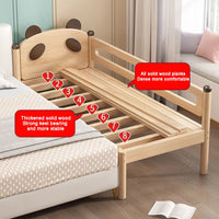 Oak Solid Wood Toddler Bed Baby Crib Wide Guardrail Infant Crib with Bed Rail and Mattress Baby Bed with Tail Ladder