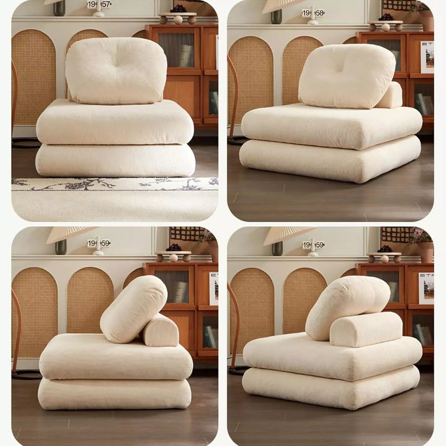 Folding Sofa Bed Lazy Sofa Folding Couch Bed for Bedroom Salon Office Living Room Families Softly Cushioned