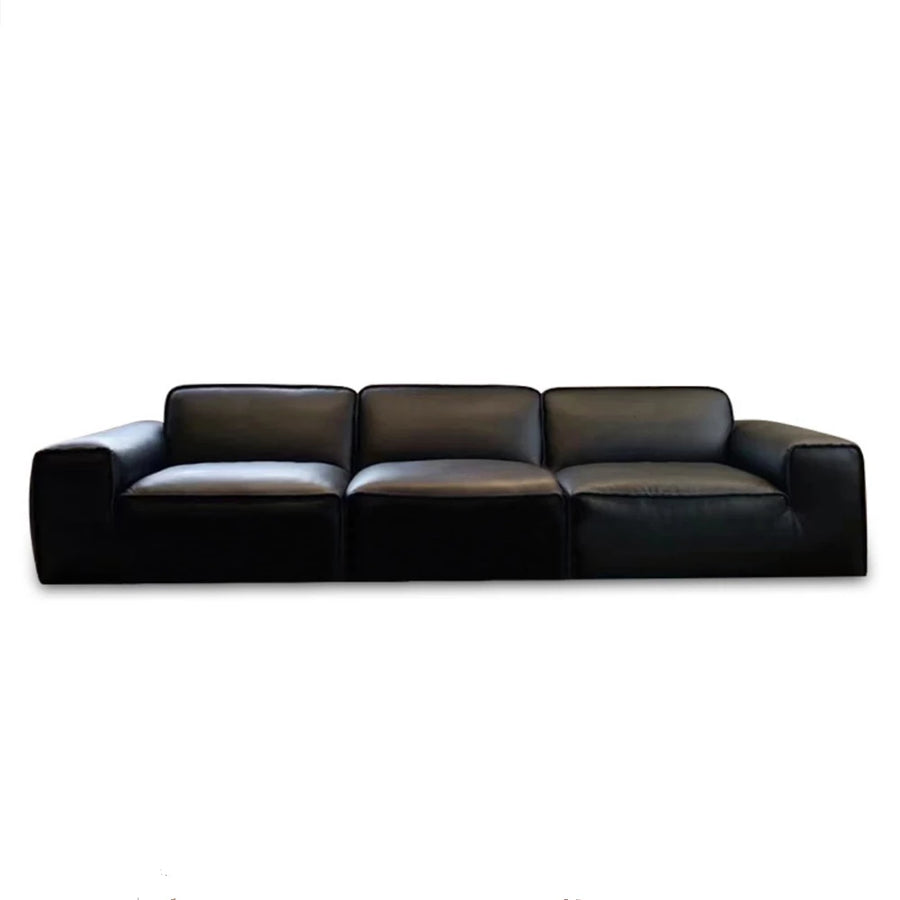 Black Couch 3/4 Seater Leather Couch