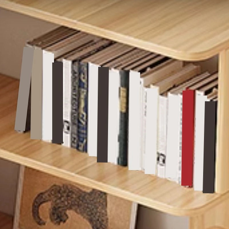 Modern Vertical Bookshelf with Corner, Corner Bookshelf Solid Wood Floor Bookcase with Shelves