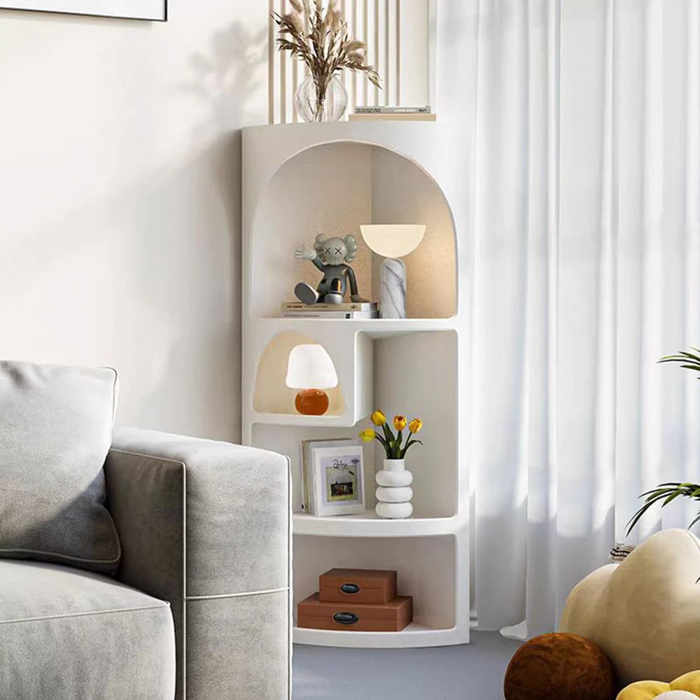 White Corner Bookshelf Triangle Shelf Wall Corner Wall Cabinet