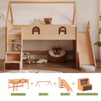 Solid Wood Loft Bed with Steps Twin Size Childrens Bed with Storage for 0 years-Kids -Teens Adults Toddler Floor Bed