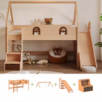 Solid Wood Loft Bed with Steps Twin Size Childrens Bed with Storage for 0 years-Kids -Teens Adults Toddler Floor Bed