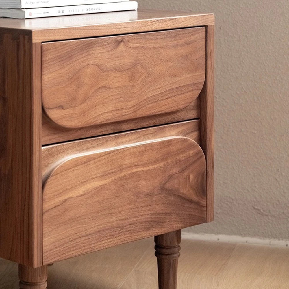 Solid Wood Nightstand,Nightstand with Drawers,Mid Century Modern Nightstand Small Nightstand for Bedroom, Dorm and Living Room,Walnut nightstand