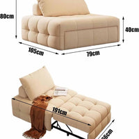 Sofa Bed Couch, 3 in 1 Multi Function Bed Sleeper, Extendable Lounge Chair, Convertible Sleeper Sofa with Pillow for Living Room