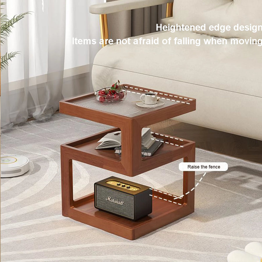 Creative Wood Nightstand Bedroom Walnut Bedside Table Narrow Bedside Cabinet