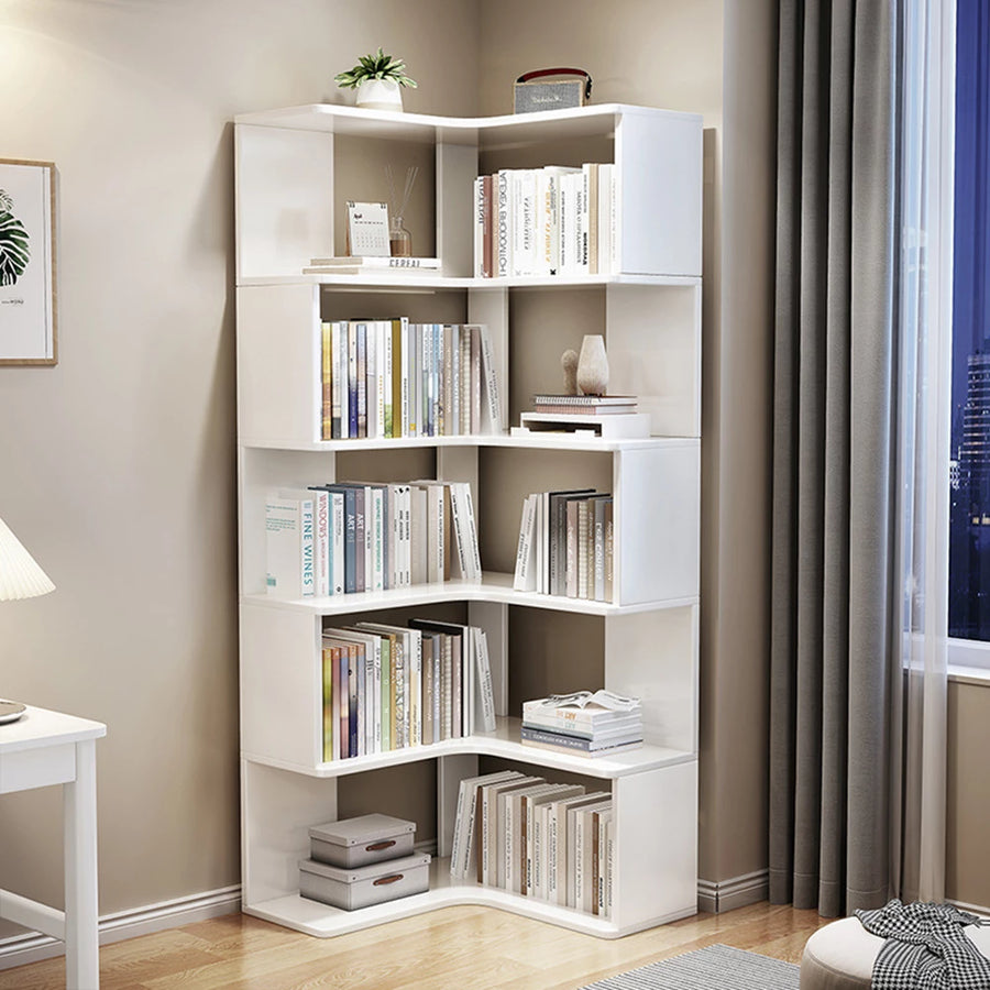 Corner Bookshelf Bookcase Home Living Room Study Modern Bookshelf Corner