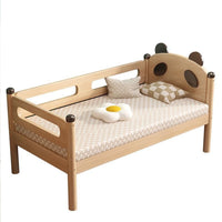 Oak Solid Wood Toddler Bed Baby Crib Wide Guardrail Infant Crib with Bed Rail and Mattress Baby Bed with Tail Ladder