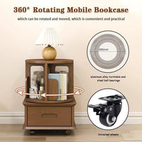 Bookshelf Book Shelves for Office Small Bedroom Bedside Table, Movable and Rotatable Bookcase, Book Storage Rack, Decorative Ornaments