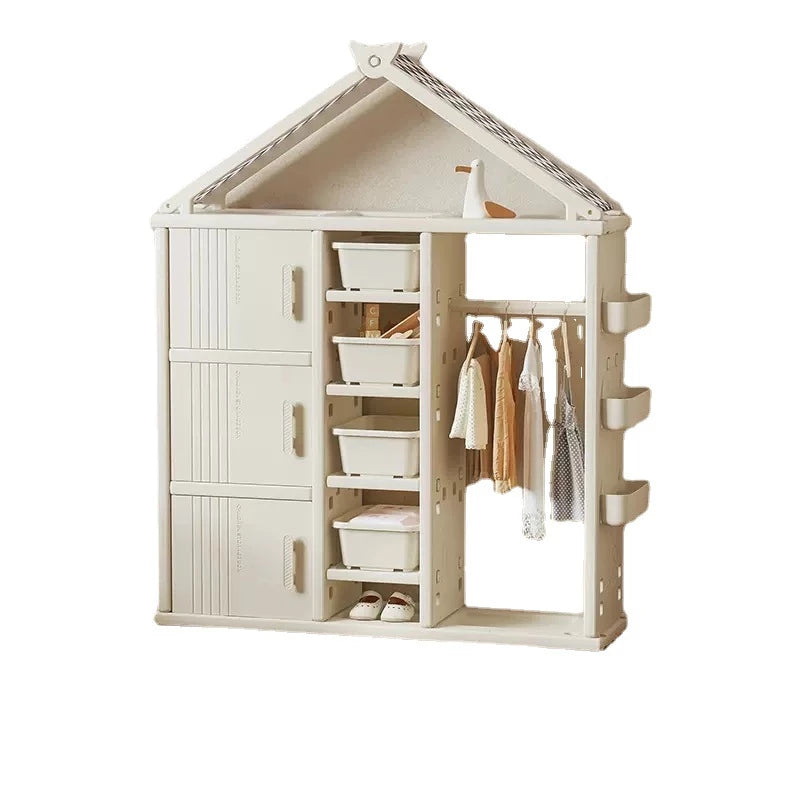 Toy Storage Cabinet with Toy Box Clothes Storage