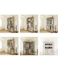 Corner Coat Rack Floor-Standing Coat Rack Coat Closet Free Standing Coat Rack Metal Rack With Gauze Curtain