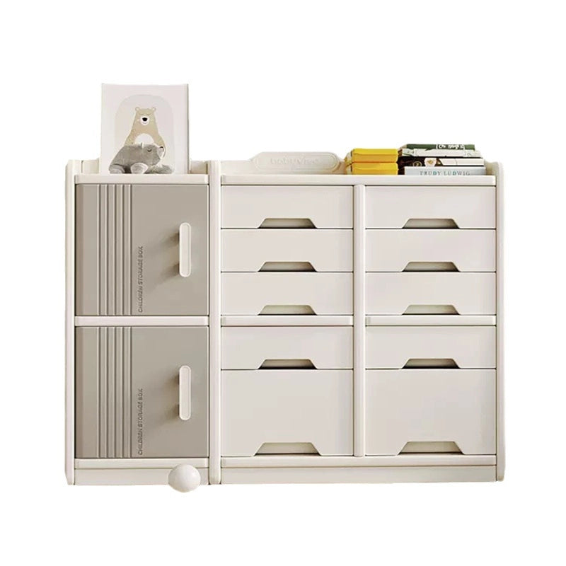 Home Toy Storage Contemporary Plastic Storage Bookcase Kids Toy Organizers and Storage with Drawers