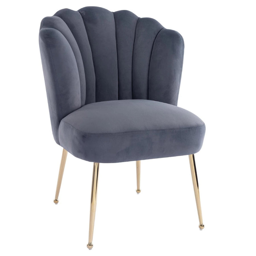 Vanity Chair for Makeup Room - Midcentury Modern Accent Velvet Chair with Back Support, Gold Legs for Living Room Bedroom