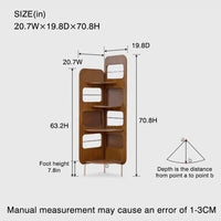 Retro Solid Wood Corner Bookshelf Suitable for Living Room Nordic Style Bookshelf with Corner