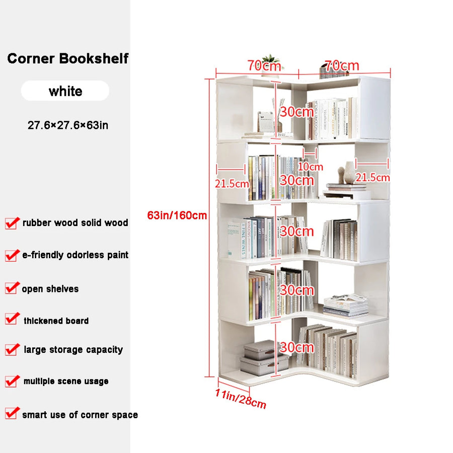 Corner Bookshelf Bookcase Home Living Room Study Modern Bookshelf Corner