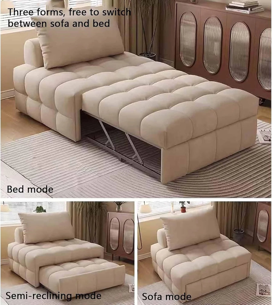 Sofa Bed Couch, 3 in 1 Multi Function Bed Sleeper, Extendable Lounge Chair, Convertible Sleeper Sofa with Pillow for Living Room