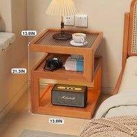 Creative Wood Nightstand Bedroom Walnut Bedside Table Narrow Bedside Cabinet