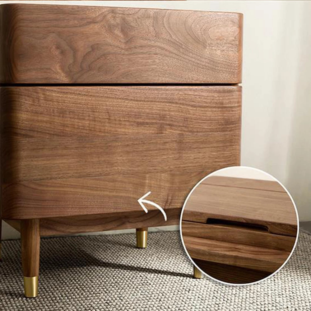 Large Storage Space Nightstand Bedroom Nightstand Cabinet of Drawers Furniture Bedroom Nightstand Black Walnut