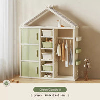 Toy Storage Cabinet with Toy Box Clothes Storage