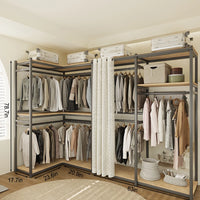 Corner Coat Rack Floor-Standing Coat Rack Coat Closet Free Standing Coat Rack Metal Rack With Gauze Curtain