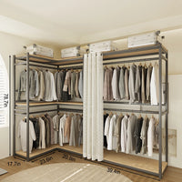 Corner Coat Rack Floor-Standing Coat Rack Coat Closet Free Standing Coat Rack Metal Rack With Gauze Curtain