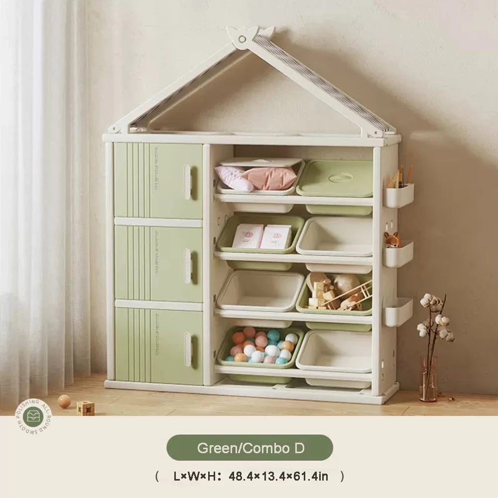 Toy Storage Cabinet with Toy Box Clothes Storage