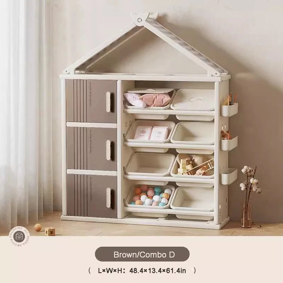 Toy Storage Cabinet with Toy Box Clothes Storage