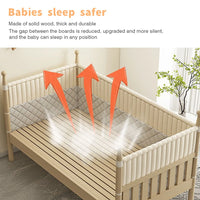 Solid Wood Baby Crib with Widened Side Infant Crib Spliced with Large Bed Toddlerbed