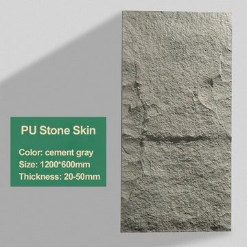 PU Mushroom Stone Cultural Stone Panel 3D PU Panel Cement Gray