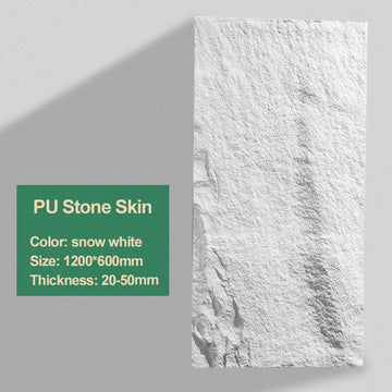 PU Mushroom Stone Cultural Stone Panel 3D PU Panel Snow White