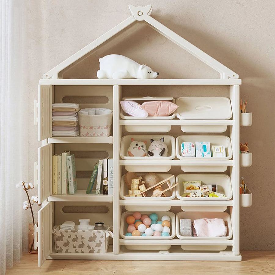 Toy Storage Cabinet with Toy Box Clothes Storage